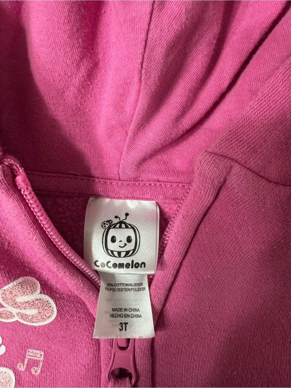 Cocomelon Girls 3T Pink Zip-Up Hoodie – Musical, Plays Songs